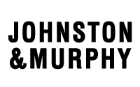 The image displays the text JOHNSTON & MURPHY in bold, black, uppercase letters on a light gray background.