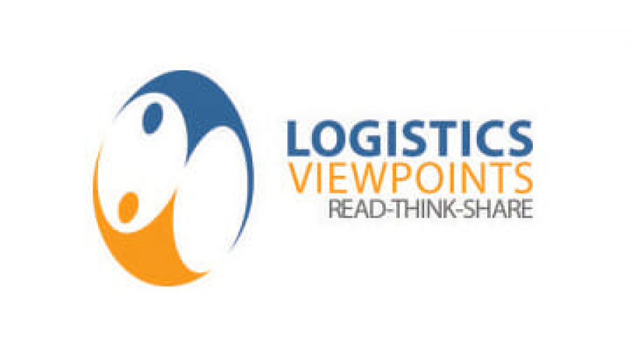 Logistics Viewpoints logo with abstract blue and orange circular shapes on the left and the words “LOGISTICS VIEWPOINTS READ-THINK-SHARE” in blue and orange text on the right.