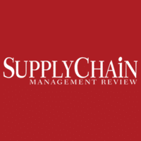 White text on a red background reads SUPPLY CHAIN MANAGEMENT REVIEW in bold, uppercase letters, with SUPPLY CHAIN larger and MANAGEMENT REVIEW below in smaller font.