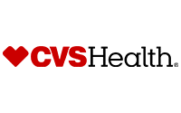 The CVS Health logo features a red heart icon, highlighting retail solutions, followed by “CVS” in bold red text and “Health” in black on a light gray background.