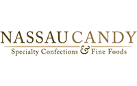 NASSAU CANDY logo with the words Specialty Confections & Fine Foods written below in smaller text on a light background.