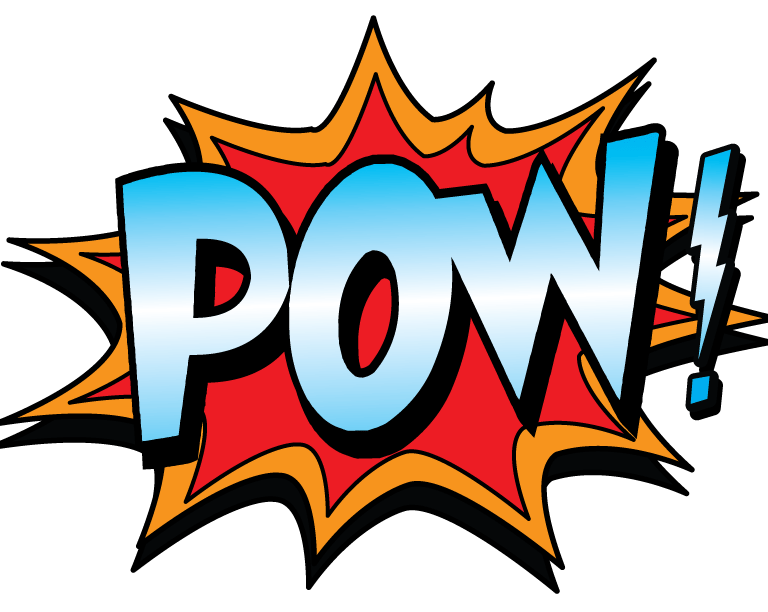 Comic-style graphic of the word POW! in bold blue letters with a red and orange starburst background, capturing the energy of automation system implementation in a classic superhero action effect.