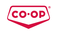 Red CO-OP logo with bold letters inside a red-outlined, downward-pointing pentagon shape on a light gray background—ideal for businesses seeking distribution consulting expertise.