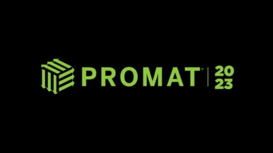 Green PROMAT 2023 logo on a black background, with a geometric cube design to the left of the text.