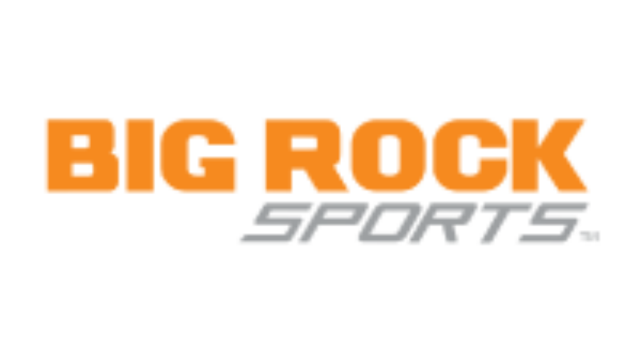 Big Rock Sports logo with BIG ROCK in bold orange letters and SPORTS in gray italic letters below on a white background.