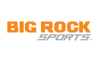 Big Rock Sports logo with BIG ROCK in bold orange letters and SPORTS in gray italic letters below on a white background.
