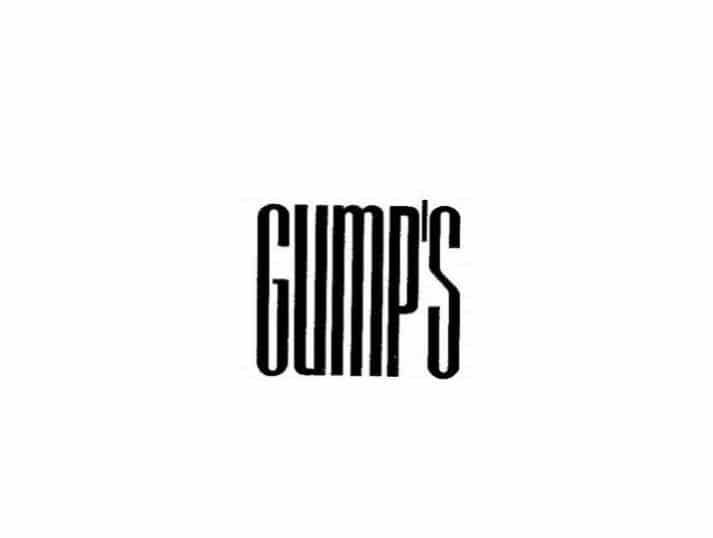 Black, tall, and narrow text on a white background spelling GUMPS in all capital letters.