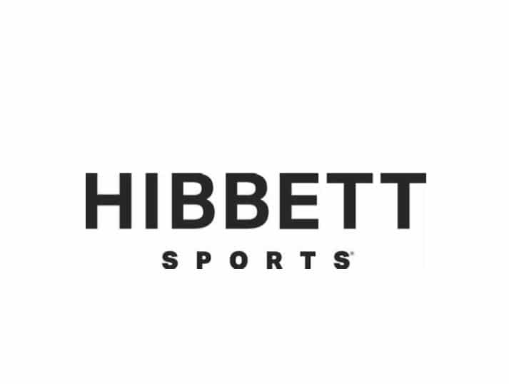 Black text logo on a white background reading HIBBETT SPORTS with HIBBETT in bold uppercase letters above the word SPORTS in smaller spaced-out letters.