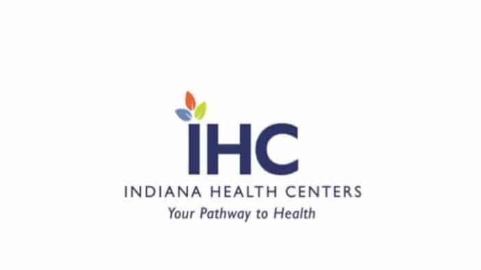 Logo for Indiana Health Centers featuring the initials IHC with three colorful leaves above the I and the tagline Your Pathway to Health below the name.