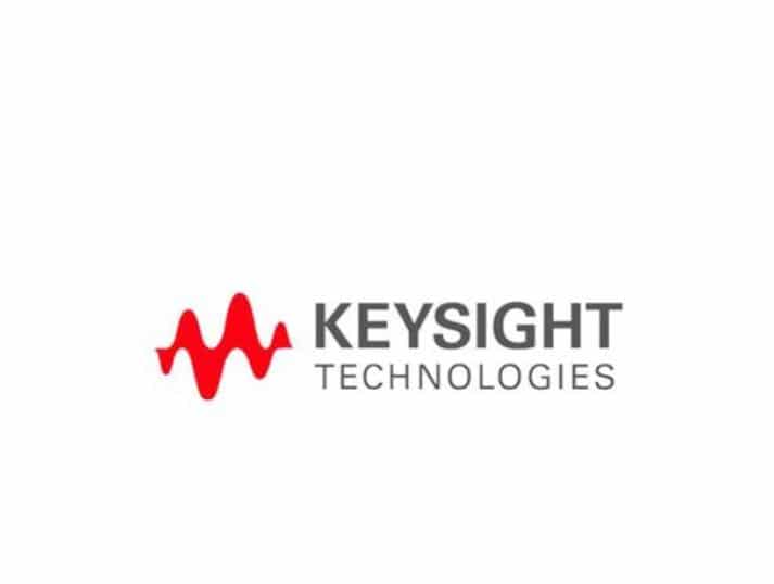 Keysight Technologies logo featuring a red waveform graphic on the left and the words KEYSIGHT TECHNOLOGIES in gray, bold text on the right, against a white background.