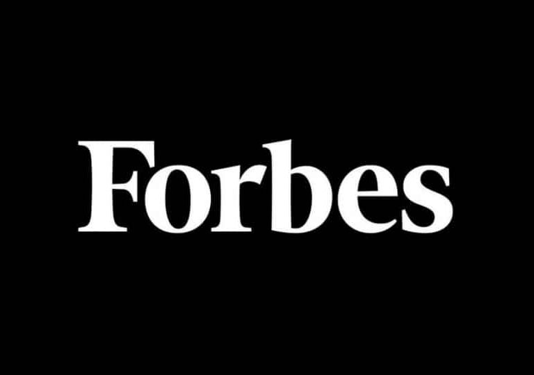 White Forbes logo in bold serif font centered on a solid black background.