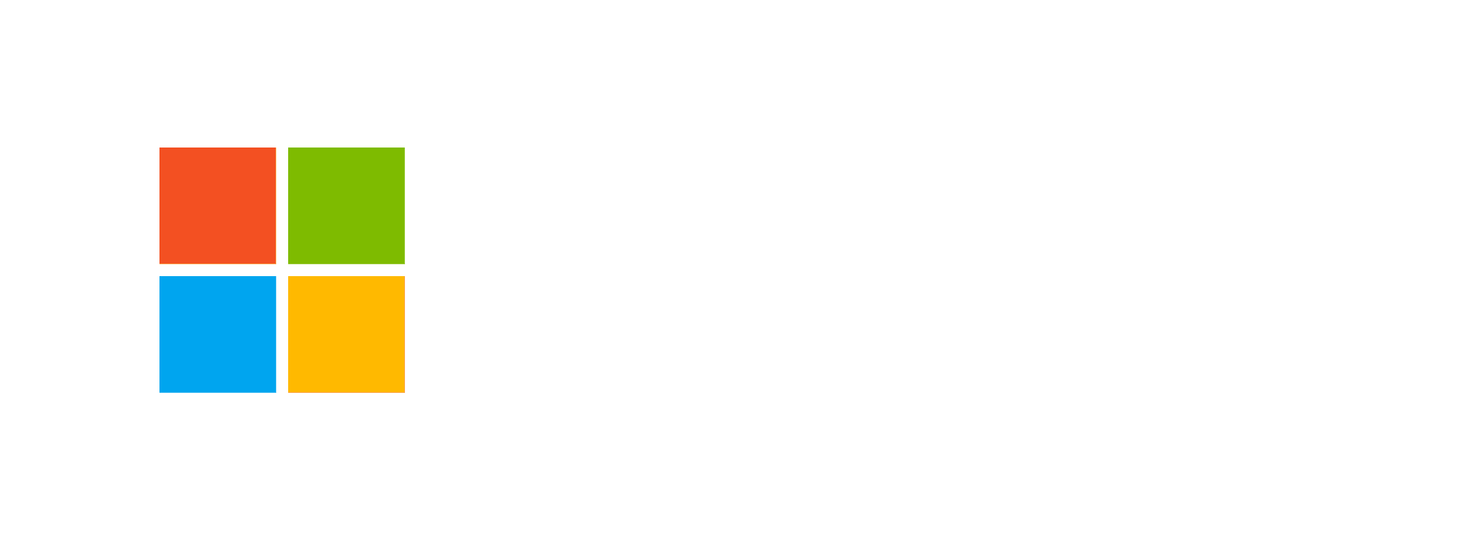 The Microsoft logo featuring four colored squares (red, green, blue, and yellow) arranged in a grid next to the word Microsoft in light gray text on a light background.