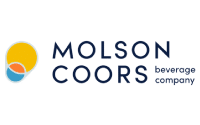 Molson Coors Beverage Company logo with a circular yellow, blue, and orange graphic on the left and the company name in bold dark blue text on the right.