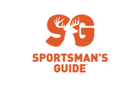 Orange logo with the letters SG, each containing a white deer head silhouette with antlers, above the words Sportsmans Guide in bold orange text on a white background.