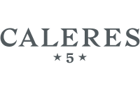 Gray CALERES logo in all capital letters with a star on each side of the number 5, all on a light background—perfect for representing warehouse optimization and efficiency.