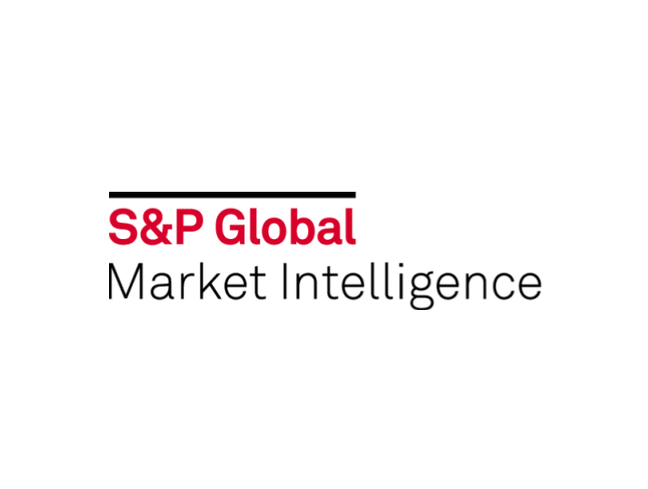 Logo for S&P Global Market Intelligence, with S&P Global in red text underlined in black, and Market Intelligence in black text below, all on a white background.