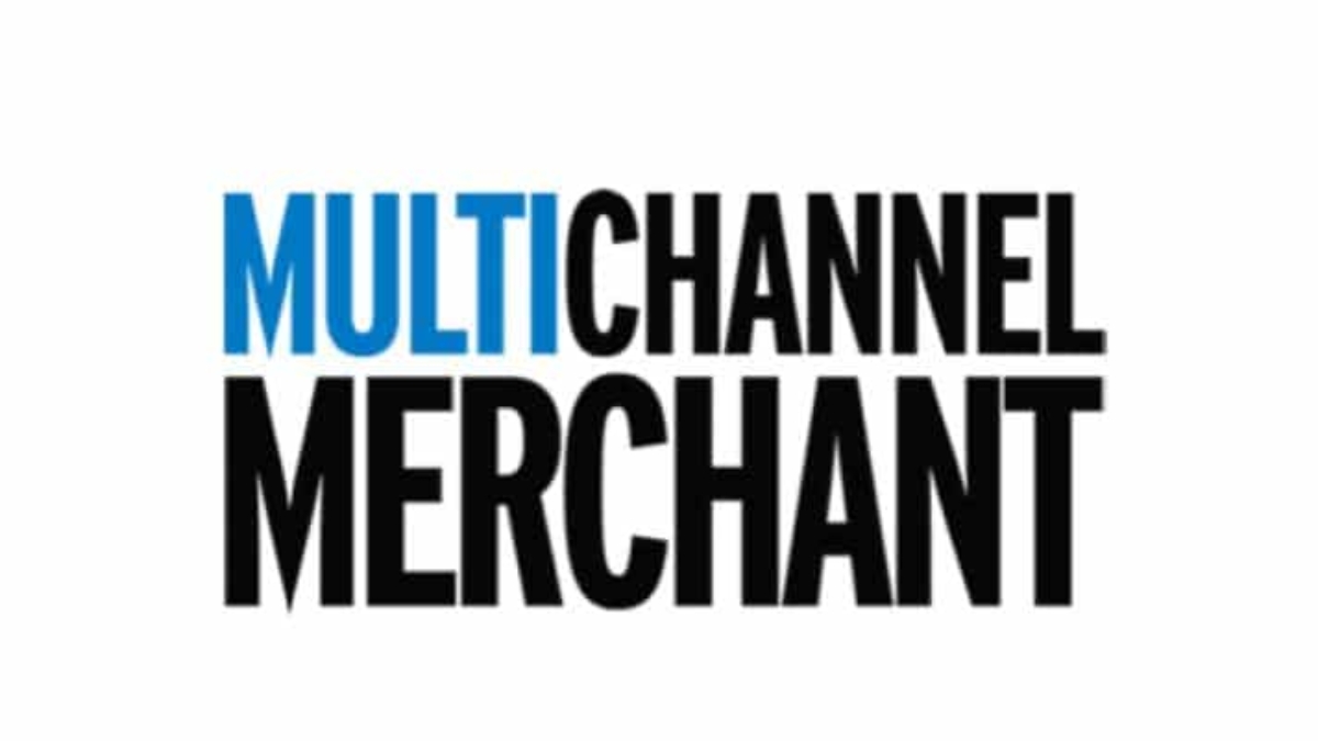 The image features the words MULTICHANNEL MERCHANT in bold, uppercase letters on a white background, resembling the clarity and organization of an effective order management system. MULTI is in blue, while CHANNEL MERCHANT is in black.