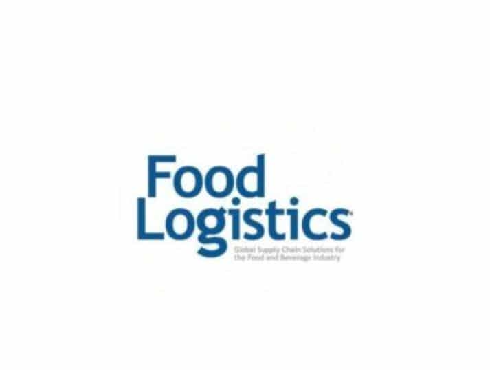 Logo of Food Logistics with the tagline Global Supply Chain Solutions for the Food and Beverage Industry in blue text on a white background.