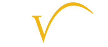 Logo for envista featuring an orange letter V with a sweeping arc, symbolizing innovation in RAAS, alongside white text on a light gray background.
