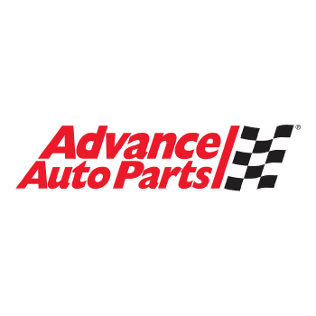 Advance Auto Parts logo in red text next to a black and white checkered flag on a light gray background, reflecting a commitment to exceptional client experience.