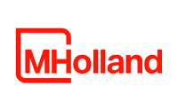 Red MHolland logo with a partial red rectangle around the M on a white background, representing expertise in distribution consulting.