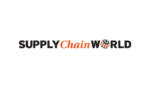 The logo for Supply Chain World features the words in black and orange text, with a globe design inside the letter O in WORLD on a white background.