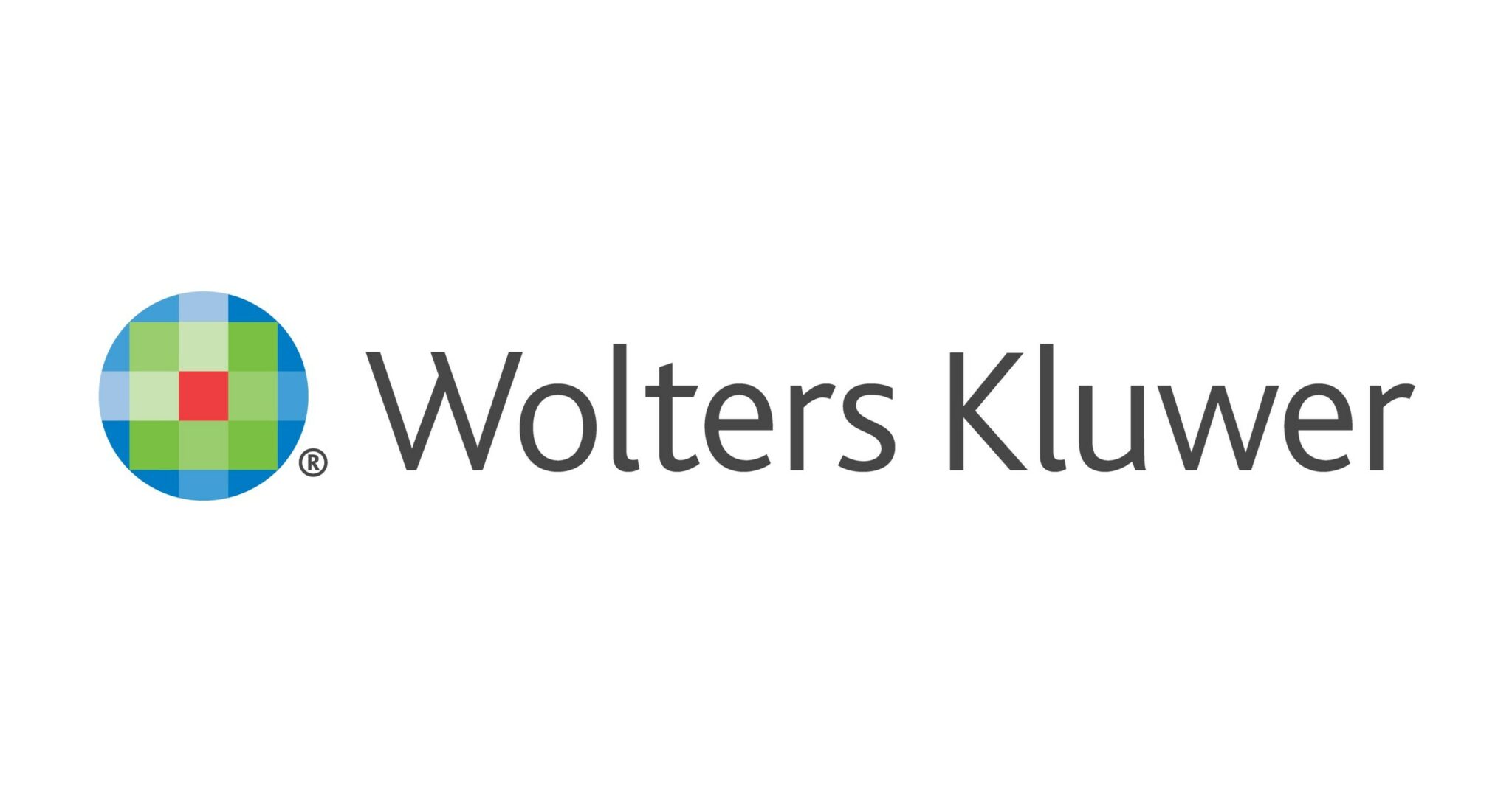 Wolters Kluwer logo featuring a multicolored circular icon with blue, green, and red segments symbolizes global alliances, displayed next to the company name Wolters Kluwer in gray text on a white background.