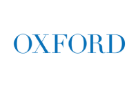 The word OXFORD is written in large, blue, serif capital letters on a light gray background.