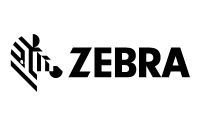 Black and white logo featuring a stylized zebra head formed by bold, angular stripes, with the word ZEBRA in large, black, uppercase letters to the right—reflecting innovation in mobile & edge technology.