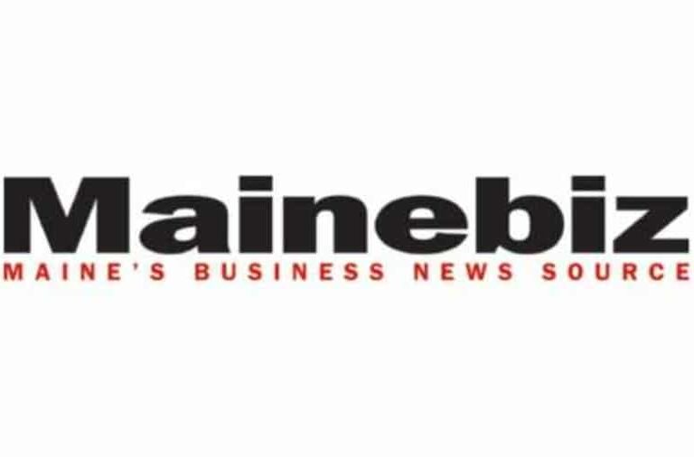 The image features the Mainebiz logo with Mainebiz in bold black letters and the tagline Maines Business News Source in red capital letters underneath.
